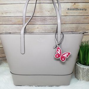 Kate Spade Adley New Taupe Shoulder Tote Butterfly